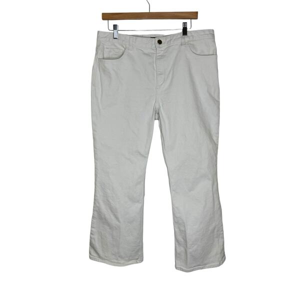 Theory Kick 5 Pocket Ivory Bootcut Jeans Denim Pants Women’s Size 32 Minimalist - Picture 9 of 9